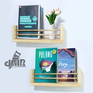 Rak Tempat Buku Novel Cerita Diary Alquran Quran Komik Manga Kayu Jati Belanda Serbaguna Hiasan Dinding Ambalan Book Floating Shelf Minimalis Dekorasi Dinding Wall Decor Rak Majalah Koran Melayang Belajar Perpustakaan Sekolah Aesthetic RKB DMR Kreatif