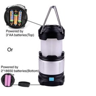 USB 充電或 AA 和 18650 電池供電 LED COB 戶外防水露營帳篷燈帶掛鉤  USB Rechargeable or AA & 18650 Battery Powered LED COB