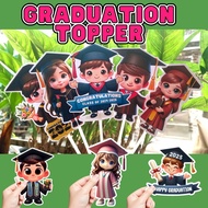 Graduation girl topper for bouquet or cake satin or fuzzy wire flower - DHESZ ASUNCION