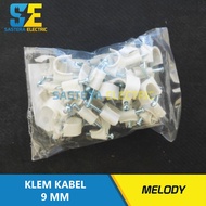 Clamp 9 mmkabel listrik Concrete Nails 9 mm Melody Cable Clip/ 9 mm Cable Clamp Clamp Concrete Nails