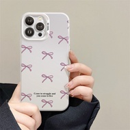 Silicone iPhone Case with Pink Bow Pattern and Silver Meaning Message, Shockproof, Camera Protection