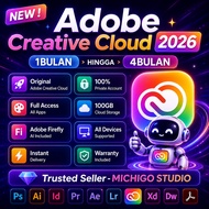 🖥 NEW ADOBE CREATIVE CLOUD ORIGINAL |  AI Firefly + 100GB Cloud Storage | Mac Win Ipad android |  MI