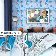 Polka Dot Wallpaper biru 9m to/ 10m x 45cm