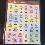 Sanrio Mr. Bear's Dream 貼紙 古董stickers 1995