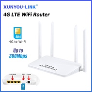 XUNYOU-LINK 4G LTE WiFi Router 2.4G WiFi Modem 300Mbps With SIM Card Slot Mobile WiFi For Home Offic