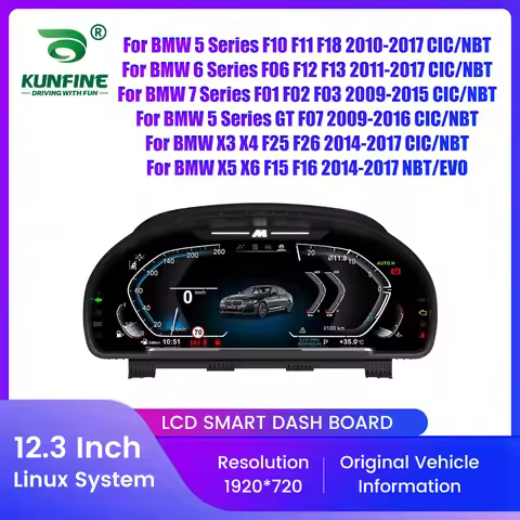 12.3" LCD Digital Dashboard Cluster For BMW 5 6 7 Series F01 F02 F03 F06 F07 F10 F11 F12 F13 F15 F16