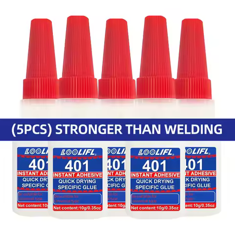 1-7Pcs Loolifl 401 Instant Strong Super Glue Universal Superglue Mighty Instant Glue for Resin Ceram