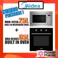 [COMBO OFFER] Midea 25L Built In Microwave Oven Grill MBM-1925B +  MBO-M1865 65L Built-in Oven 8 fun