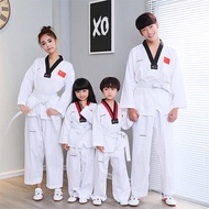 taekwondo uniform baju taekwondo baju silat kanak kanak Pakaian taekwondo lengan kayu murni Leiskon untuk lelaki dan perempuan, kanak-kanak, remaja, dewasa, pakaian latihan pakaian taekwondo