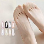 10/6/1 Pair Summer Women's Small Size Ice Silk Boat Socks, Simple Low-Cut Anti-Slip No-Slip Heel Hig