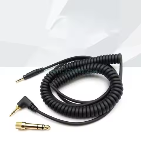 Coiled Cable For EAH-DJ1200 Headphone Feature 3.5mm and 6.35mm Plugs for EAH-DJ1200 Studio Recording