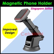【SG Seller】✔️Magnetic Car Phone Holder✔️ Magnet Handphone Stand Suction Windshield Mount Bracket Extendable Arm