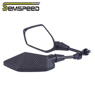 SEMSPEED 2PCS/Pair Motorcycle Mirror Scooter Rearview Mirrors Side Mirror 8mm 10mm Carbon Fiber For Yamaha NMAX Aerox NVX 155 150 125 XMAX 400 300 250 125