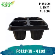 Potrai Small Pot Seedling Pot 4-hole Plant Pot