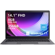 14 inch FHD Laptop Computer, 8GB DDR4 RAM/256GB SSD, in-tel J4005 Processor (Up to 2.7GHz), Thin & P