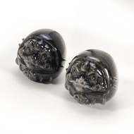 天然銀曜石達摩擺件 精品靈動銀色黑曜石 達摩蛋 達摩球 招財納福