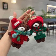 Christmas Plush Bear Pendant Cute Duffy Bear Keychain Christmas Couple Gift Cartoon Doll Bag Pendant