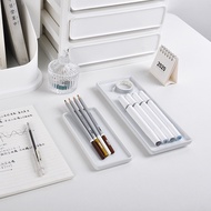 [Muji style Simple Home] insCeramic White Simple Stationery Storage Tray Small Desktop Tray Clutter organizing box Jewelry Makeup Brush Pen Tray