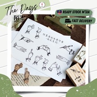 THE DAYS Wooden Rubber Ins Fingertips Gesture Vintage Stamp Chop Decorative for Bujo Scrapbooking St