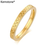 Obral Kemstone 2.5MM Gold Plated Stainless Steel Inner Ball Checkerboa