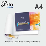 Arto A4 Water Color Paper Pad 200gsm - Cotton