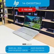 Laptop HP 14S-DK0073AU AMD A4 RAM 8GB SSD 128GB HD 14inch Notebook Second Seken Bekas Murah Bagus Se