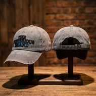 Iceland Embroidery Washed Cotton Baseball Cap Adjustable Korean Style Sun Hat For Men & Women