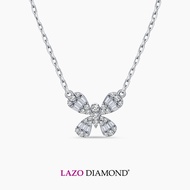 LAZO DIAMOND Luminous Butterfly Baguette Diamond Necklace in 9k White Gold