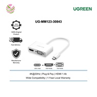 Ugreen CONVERTER USB TYPE C to HDMI + VGA Converter (White) Ugreen UG-MM123-30843