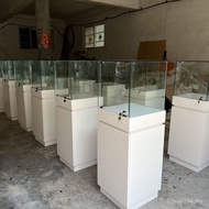 Glass Jewelry White Cultural Relics Counter Display Cabinet Display Cabinet Product Jade Museum Exhi