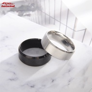 HW Simple Punk Stainless Steel Matte Brushed Ring For Men Jewelry Gift