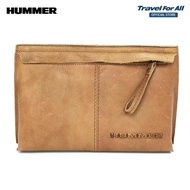 HUMMER Genuine Leather Clutch Bag - Brown