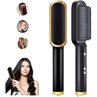 [Hot On Sale] 2 In 1 Hair Straightener Brush And Curler Negative Ion Hair Straightener Styling Comb Anti Scald Fast Heating Straightening Comb