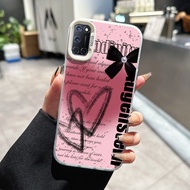 Case For OPPO A52 A72 A92 A54 A55 Pink Women Love Transparent Phone