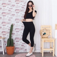Leggings 7/8 Plain Short Leggings Women's Short Leggings