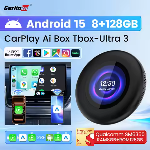 CarlinKit Tbox-Ultra 3 Android 15 CarPlay Ai Box 5G/4G LCD Screen Wireless Android Auto CarPlay For 