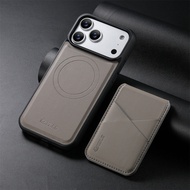 Luxury Leather Shockrpoof Case For iPhone 17 Pro Max i17 17 Pro Magnetic Bag Cover