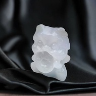 【招財神獸】白翡翡翠吞金獸項鍊 | 天然緬甸玉翡翠A貨 | 送禮