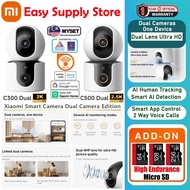 Xiaomi CCTV Smart Camera Dual CAM Edition C300 Dual 3MP 2K I C500 Dual 4MP 2.5K I AI Detection I Nig