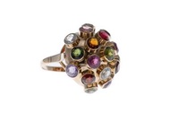 Disco light vintage Garnet and 18k 黃 戒指