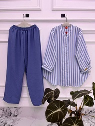 COD Setelan Combinasi WANITA Terlaris JUMBOO MOTIF SALUR / Sett cell Rayon twill / setelan baju ke