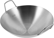 Luxshiny Stainless Steel Wok Stainless Steel Pot Frying Pan Cast Iron Wok Carbon Steel Pow Wok Steam