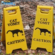 TEASG Dog Vomit Sign, Gift Bright Yellow Cat Vomit Sign, Funny Warning Sign