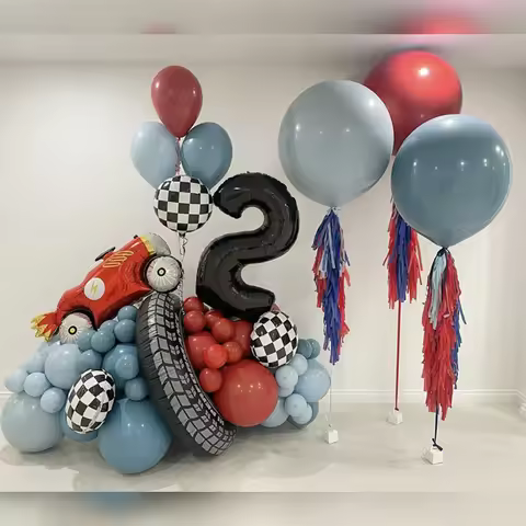 68Pcs Racing Theme Numbers 1-9 Children Enhance Racing Fun Birthday Shower Gift Background Decoratio