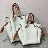 Loewe White Flamenco knot tote bag Series knot Portable Shoulder Shopping bag Bucket bag LHT40012161
