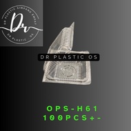 H61 BENXON OPS-H61 / DISPOSABLE CLEAR FOOD PLASTIC TRAY WITHOUT LOCK / BEKAS KUIH CHEESETART SUSHI -