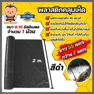 พลาสติกคลุมเห็ด หนา 0.10mm. กว้าง 2m. ยาว 55m. (10kg.) สีดำ จำนวน 1-3 ม้วน พลาสติกเพาะเห็ด ใช้งานได้