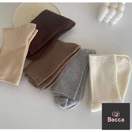 Becca-g0151 Spring Summer Comfortable Elastic Socks Mid-Tube Women's Plain White