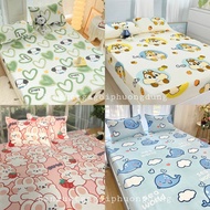 Set of 1 sheet + 2 poly cotton pillowcases with 20cm mattress cover in many sizes m2,m4,m6,m8,2m2, s