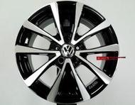 【田中輪胎館】16吋 新款五爪分岔 VW專用 鋁圈 5X112 7J ET40 黑底車面